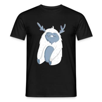 Yeti Winter - Männer T-Shirt - Schwarz - Vorne - AI Model Male 178 light (178cm)