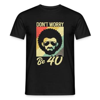40e verjaardag - Heren T-shirt - zwart - Voor - AI Model Male 178 light (178cm)