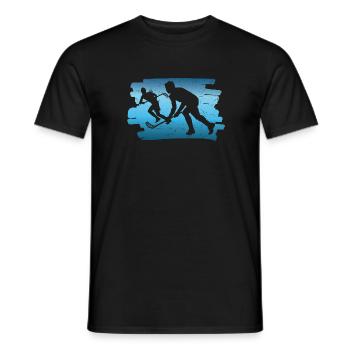 Floorball Floorball Game Motif Floorball Player - Men's T-Shirt - black - Front - AI Model Male 178 light (178cm)