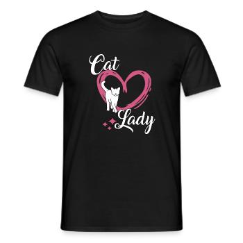 Cat Lady cadeau pour vous mignon propriétaire de chat - T-shirt homme - noir - Devant - AI Model Male 178 light (178cm)
