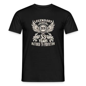 Vintage birthday shirt 53 years birthday retro - Men's T-Shirt - black - Front - AI Model Male 178 light (178cm)
