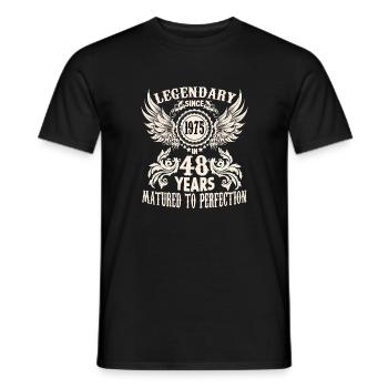 A legend becomes 48 birthday shirt for honorary - Men's T-Shirt - black - Front - AI Model Male 178 light (178cm)