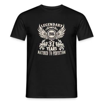 Vintage birthday shirt 37 years birthday retro - Men's T-Shirt - black - Front - AI Model Male 178 light (178cm)