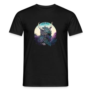 Wikingerhelm Runen Wikingerkrieger Nordische - Männer T-Shirt - Schwarz - Vorne - AI Model Male 178 light (178cm)