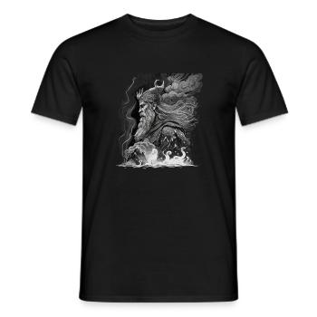 Odin, Père des Dieux, Mythologie nordique, Wotan - T-shirt homme - noir - Devant - AI Model Male 178 light (178cm)