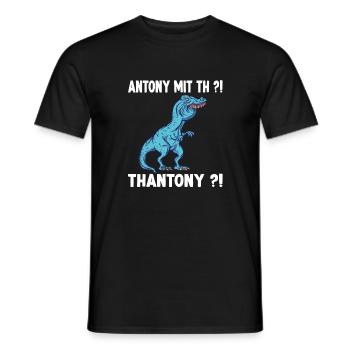 Anthony Namen Shirt lustiges Trex Meme Überbiss - Männer T-Shirt - Schwarz - Vorne - AI Model Male 178 light (178cm)