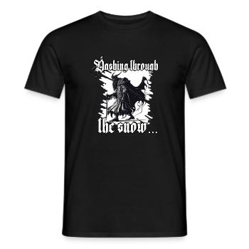Horror Krampus T-Shirt Mystische Weihnachtsfigur - Männer T-Shirt - Schwarz - Vorne - AI Model Male 178 light (178cm)