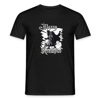 Horror Krampus T-Shirt Süddeutsch Weihnachtsmann - Männer T-Shirt - Schwarz - Vorne - AI Model Male 178 light (178cm)