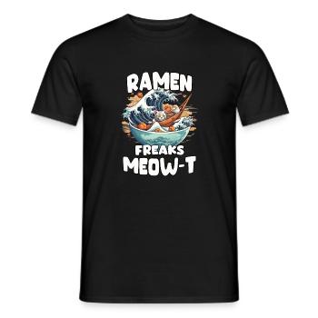 Illustration japonaise Ramen Bowl pour les fans d’anime - T-shirt homme - noir - Devant - AI Model Male 178 light (178cm)