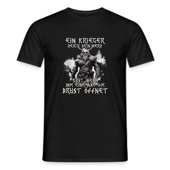 Wikinger Krieger Mythos der Nordmänner Schlachtruf - Männer T-Shirt - Schwarz - Vorne - AI Model Male 178 light (178cm)