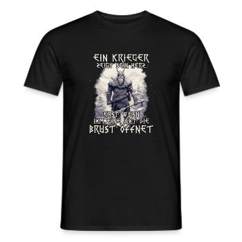 Ragnar Legendärer Krieger Wikinger Nordisch - Männer T-Shirt - Schwarz - Vorne - AI Model Male 178 light (178cm)