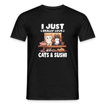 Sushi Chats Neko Cat Otaku T Japon Sushi - T-shirt homme - noir - Devant - AI Model Male 178 light (178cm)