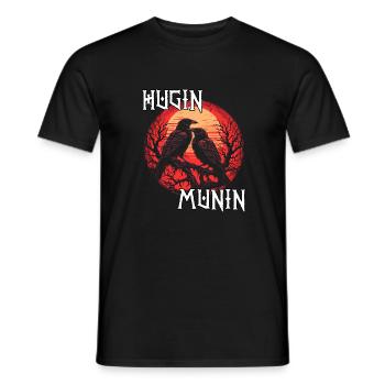 Valhalla | T-shirt Viking Warrior | Corbeau d’Odin - T-shirt homme - noir - Devant - AI Model Male 178 light (178cm)