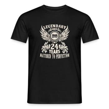 A legend becomes 24 birthday shirt for honorary - Men's T-Shirt - black - Front - AI Model Male 178 light (178cm)