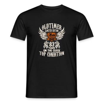 83 ans voiture classique rétro anniversaire rocker - T-shirt homme - noir - Devant - AI Model Male 178 light (178cm)