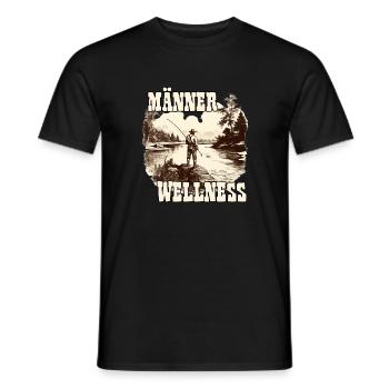 Vintage Angler Herren T-Shirt für Sportangler - Männer T-Shirt - Schwarz - Vorne - AI Model Male 178 light (178cm)