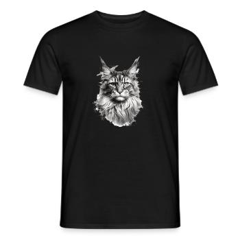 Maine Coon chat chat amant de chat cadeau Coony - T-shirt homme - noir - Devant - AI Model Male 178 light (178cm)