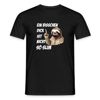 Faultier Sport T-shirt für Dicke und Faulpelze - Männer T-Shirt - Schwarz - Vorne - AI Model Male 178 light (178cm)