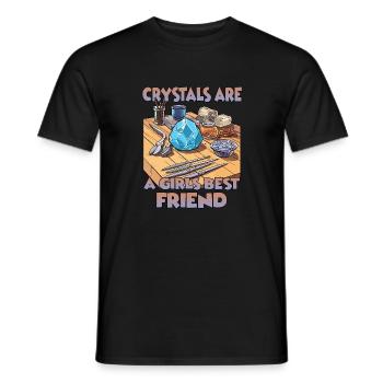 GemStoneCrafts Cadeau de cristaux enchantés - T-shirt homme - noir - Devant - AI Model Male 178 light (178cm)