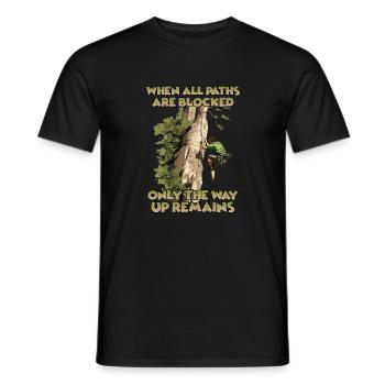 The Art of Toprope Climbing Toprope Mountaineer - Men's T-Shirt - black - Front - AI Model Male 178 light (178cm)