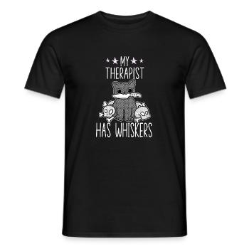 Cat lover cat fan funny cat saying - Men's T-Shirt - black - Front - AI Model Male 178 light (178cm)