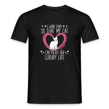 Chaton motif chats accessoires propriétaire de - T-shirt homme - noir - Devant - AI Model Male 178 light (178cm)