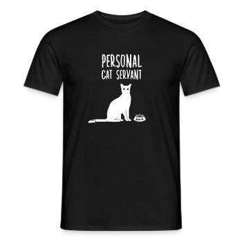 Lustige Katzenbesitzer Geschenk Katzen Sklave - Männer T-Shirt - Schwarz - Vorne - AI Model Male 178 light (178cm)