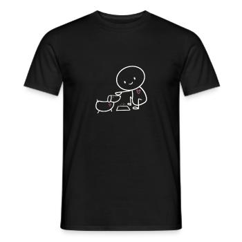 Cadeau mignon pour les propriétaires de chiens - T-shirt homme - noir - Devant - AI Model Male 178 light (178cm)