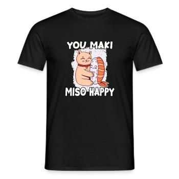 Lustiger Sushi-Fan Sushi-Liebhaber Kawaii Nigiri - Männer T-Shirt - Schwarz - Vorne - AI Model Male 178 light (178cm)