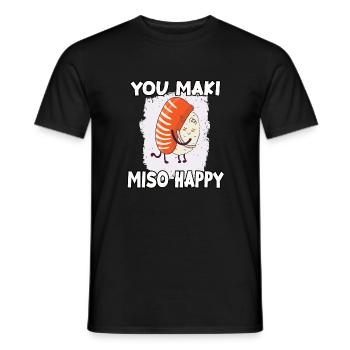 drôle nori sushi japan ramen motive sushi - T-shirt homme - noir - Devant - AI Model Male 178 light (178cm)