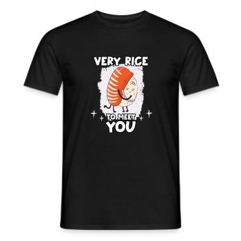 Funny Sushi Motif Nigiri Rice Cuisine japonaise - T-shirt homme - noir - Devant - AI Model Male 178 light (178cm)
