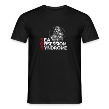 Vintage Segel Hobby Segler Mütze Kapitän Segeln - Männer T-Shirt - Schwarz - Vorne - AI Model Male 178 light (178cm)