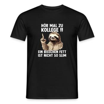 Faultier Sport Outfit | Sloth Motivation | - Männer T-Shirt - Schwarz - Vorne - AI Model Male 178 light (178cm)