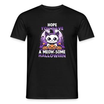 Costume d'Halloween de chat kawaii pour les fans - T-shirt homme - noir - Devant - AI Model Male 178 light (178cm)