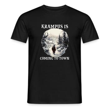Krampus T | Costume de Krampus | Père Noël - T-shirt homme - noir - Devant - AI Model Male 178 light (178cm)