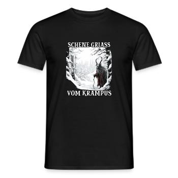 Krampus Maske Krampus Kostüm Kramperl Böser - Männer T-Shirt - Schwarz - Vorne - AI Model Male 178 light (178cm)