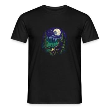 Hiking T for nature lovers and hiking fans Hiking - Men's T-Shirt - black - Front - AI Model Male 178 light (178cm)