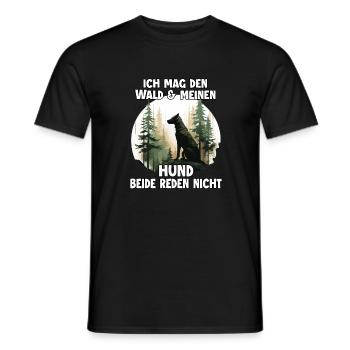 Lustiges Hundehalter Outfit für Wanderungen und - Männer T-Shirt - Schwarz - Vorne - AI Model Male 178 light (178cm)