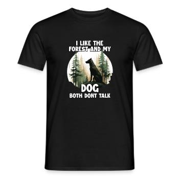 Forest lovers and dog owners T for hiking - Men's T-Shirt - black - Front - AI Model Male 178 light (178cm)