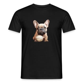 Cute Frenchie puppy French Bulldog dogs - Men's T-Shirt - black - Front - AI Model Male 178 light (178cm)