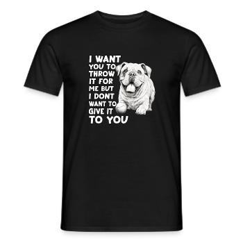 Tenue de promenade pour Bulldogs anglais - T-shirt homme - noir - Devant - AI Model Male 178 light (178cm)