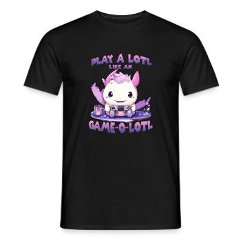 Axolotl T mignon pour les joueurs | Kawaii Stuff - T-shirt homme - noir - Devant - AI Model Male 178 light (178cm)