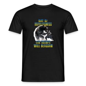Ukraine T soutien soldats Ukraine Stand with - T-shirt homme - noir - Devant - AI Model Male 178 light (178cm)