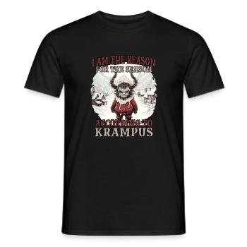 Krampus T Dämonischer Weihnachtsmann Kramperl - Männer T-Shirt - Schwarz - Vorne - AI Model Male 178 light (178cm)