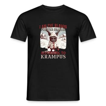 Krampus Maske | Krampus Kostüm | Germanisches - Männer T-Shirt - Schwarz - Vorne - AI Model Male 178 light (178cm)