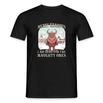 Krampus mask Krampus costume evil Santa Claus - Men's T-Shirt - black - Front - AI Model Male 178 light (178cm)