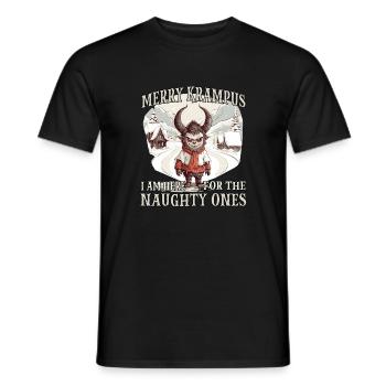 Krampus T | Krampus costume | Bad Santa Claus - Men's T-Shirt - black - Front - AI Model Male 178 light (178cm)