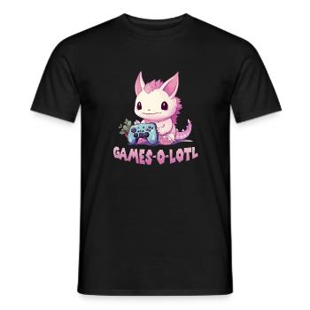 Axolotl Gamer T Kawaii Stuff Axolotl Otaku Axolotl - T-shirt homme - noir - Devant - AI Model Male 178 light (178cm)