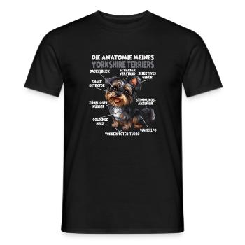 Yorkshire Terrier chien propriétaire T Terrier anatomie - T-shirt homme - noir - Devant - AI Model Male 178 light (178cm)