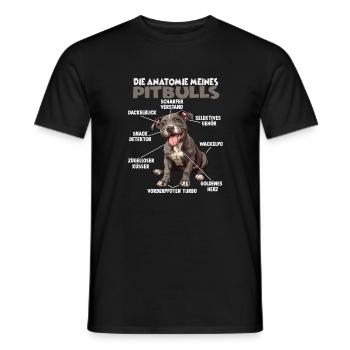 Funny Pitbull T pour les propriétaires de chiens promenades de chiens - T-shirt homme - noir - Devant - AI Model Male 178 light (178cm)